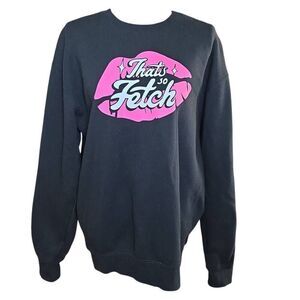 Mean Girl's Women's Size Medium Black Pink Lips That's So Fetch Sweatshirt